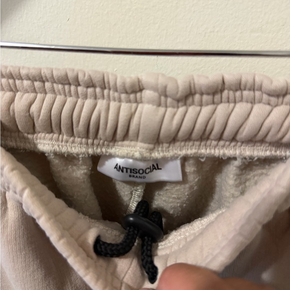 Antisocial Cream Sweatpants - Picture 4 of 5